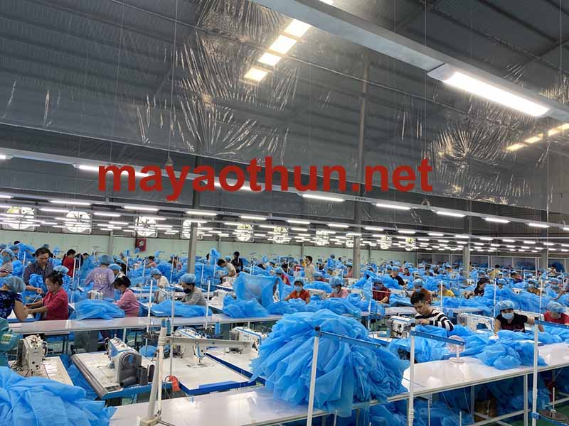 Nhà xưởng may áo choàng y tế giá gốc 2020 tại Cty